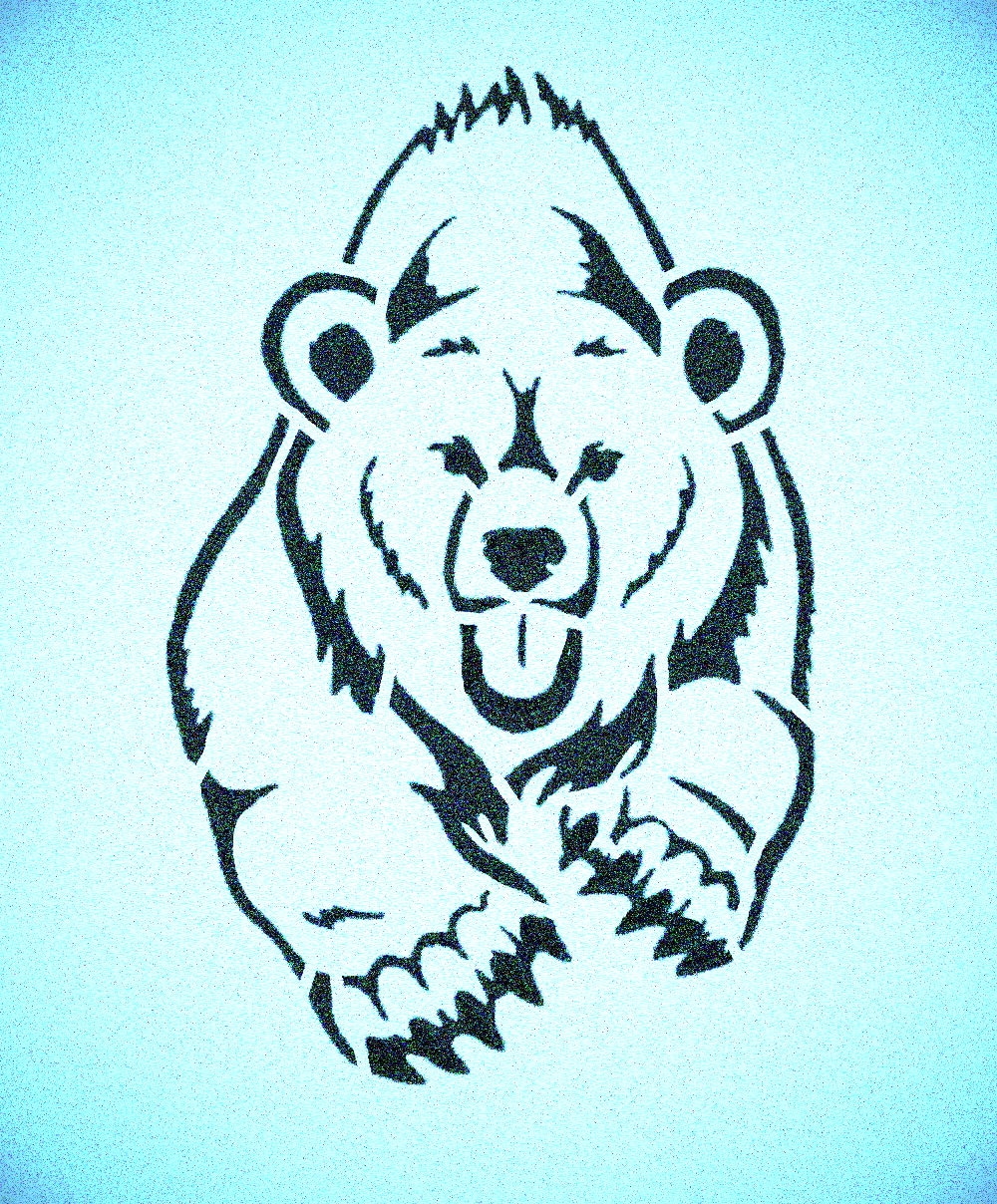running-bear-stencil-wildlife-bears-animals-hunting-stencils-etsy