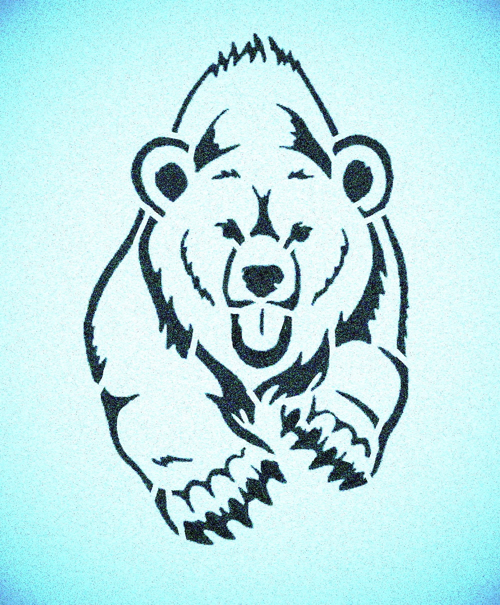 Running Bear Stencil Wildlife Bears Animals Hunting Stencils Etsy