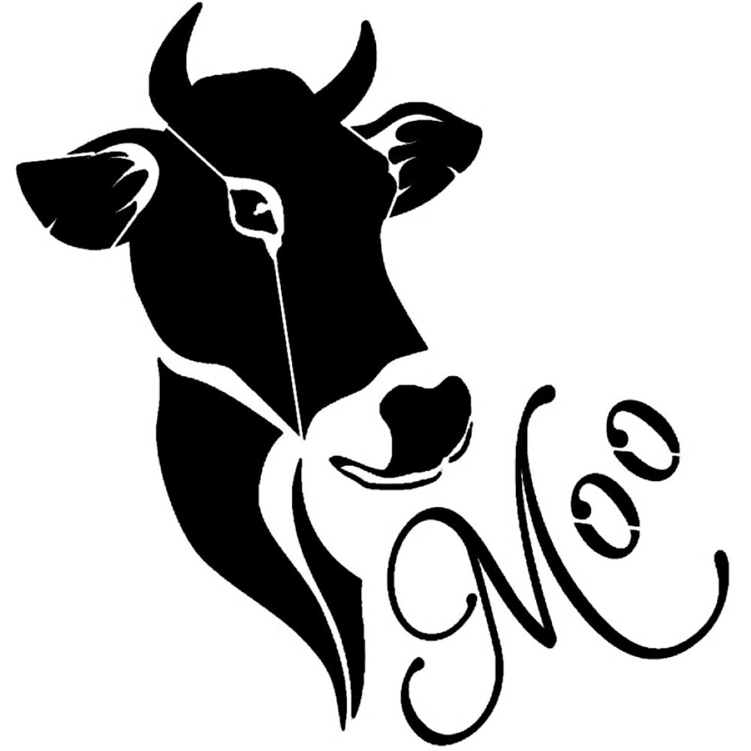 Cow Head W/ Moo Word Stencil Mylar Cows Animal Farmshouse