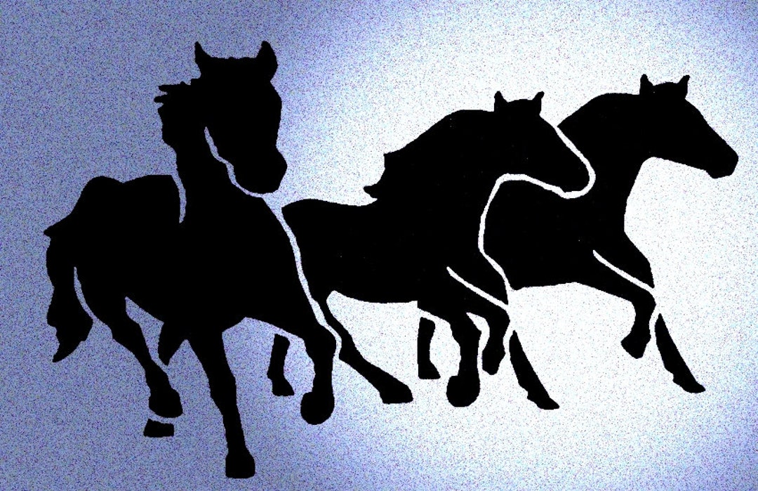 Horse Trio Stencil Horses Animal Stencils Etsy