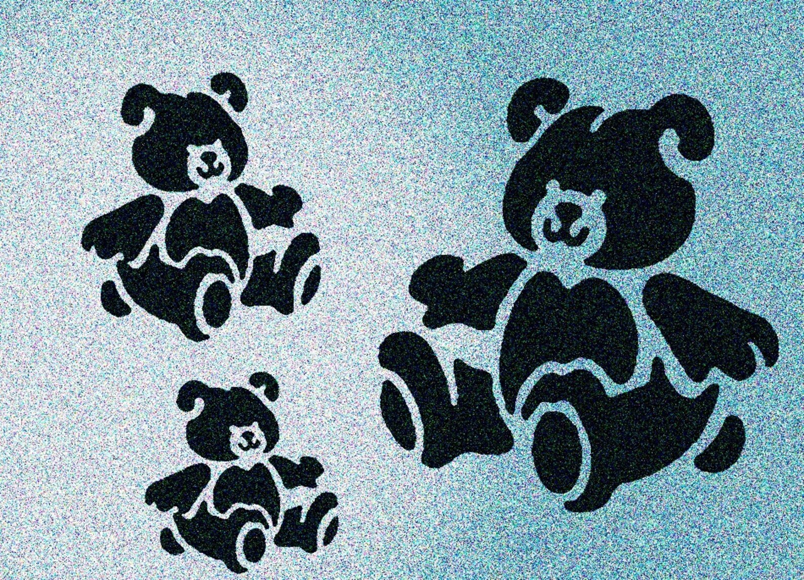 Set of 3 Teddy Bears Stencil Mylar Kids Baby Wall Painting Etsy