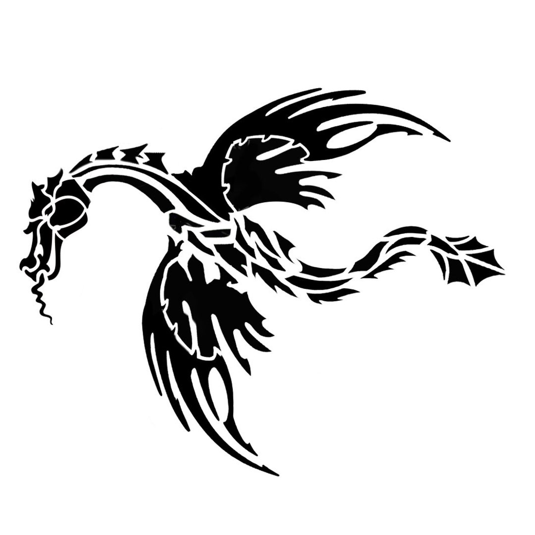Flying Fire Dragon Stencil Dragons Gothic Stencils - Etsy