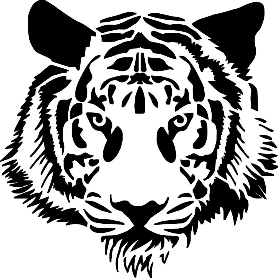 Tiger Head Stencil Tigers Wildlife Animal Stencils Etsy
