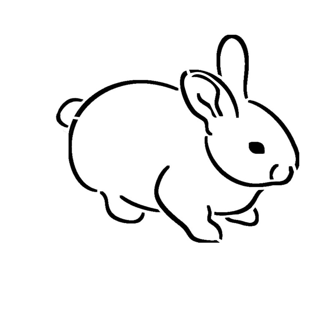 Outlined Bunny Stencil Easter Rabbit Bunnies Stencils - Etsy