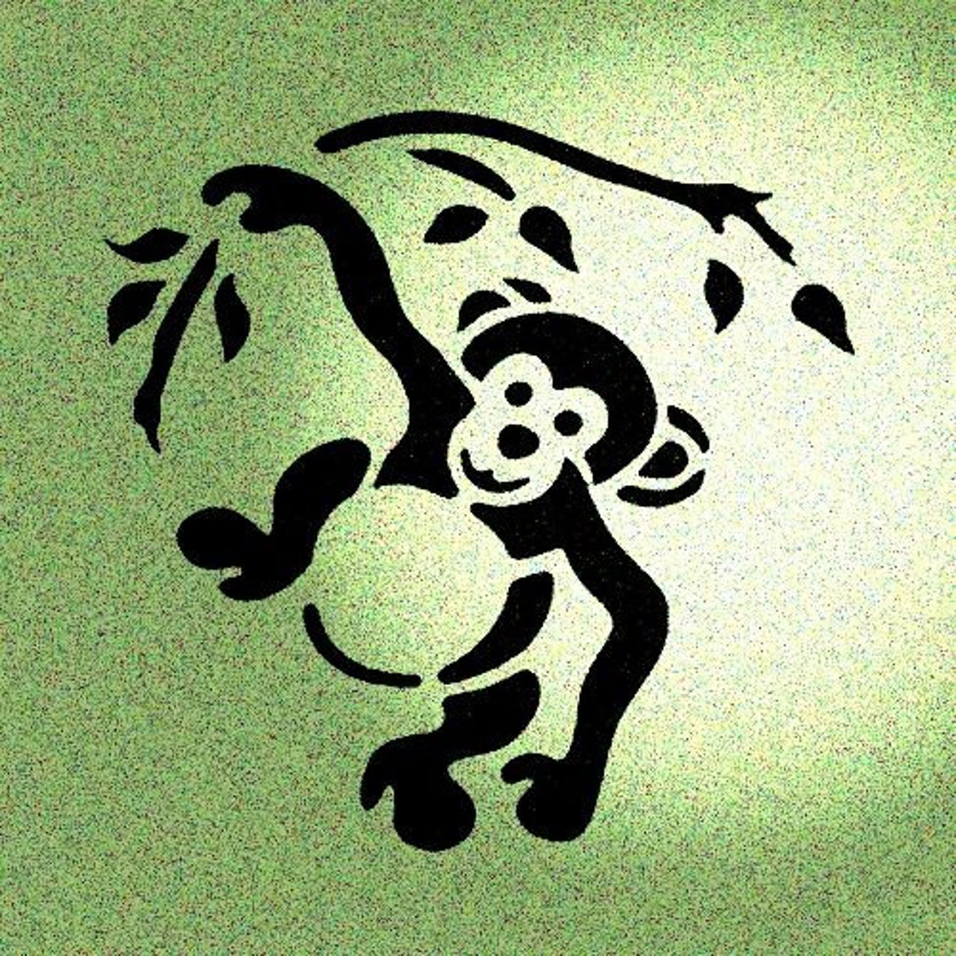 baby-monkey-stencil-monkeys-wildlife-animal-stencils-etsy