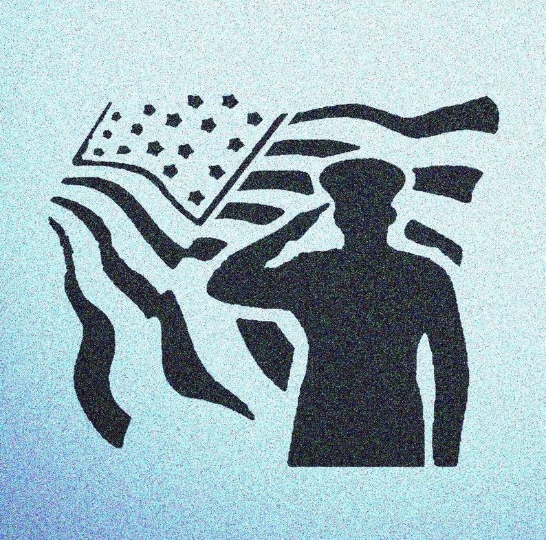 military-man-soldier-salute-w-flag-stencil-mylar-military-etsy