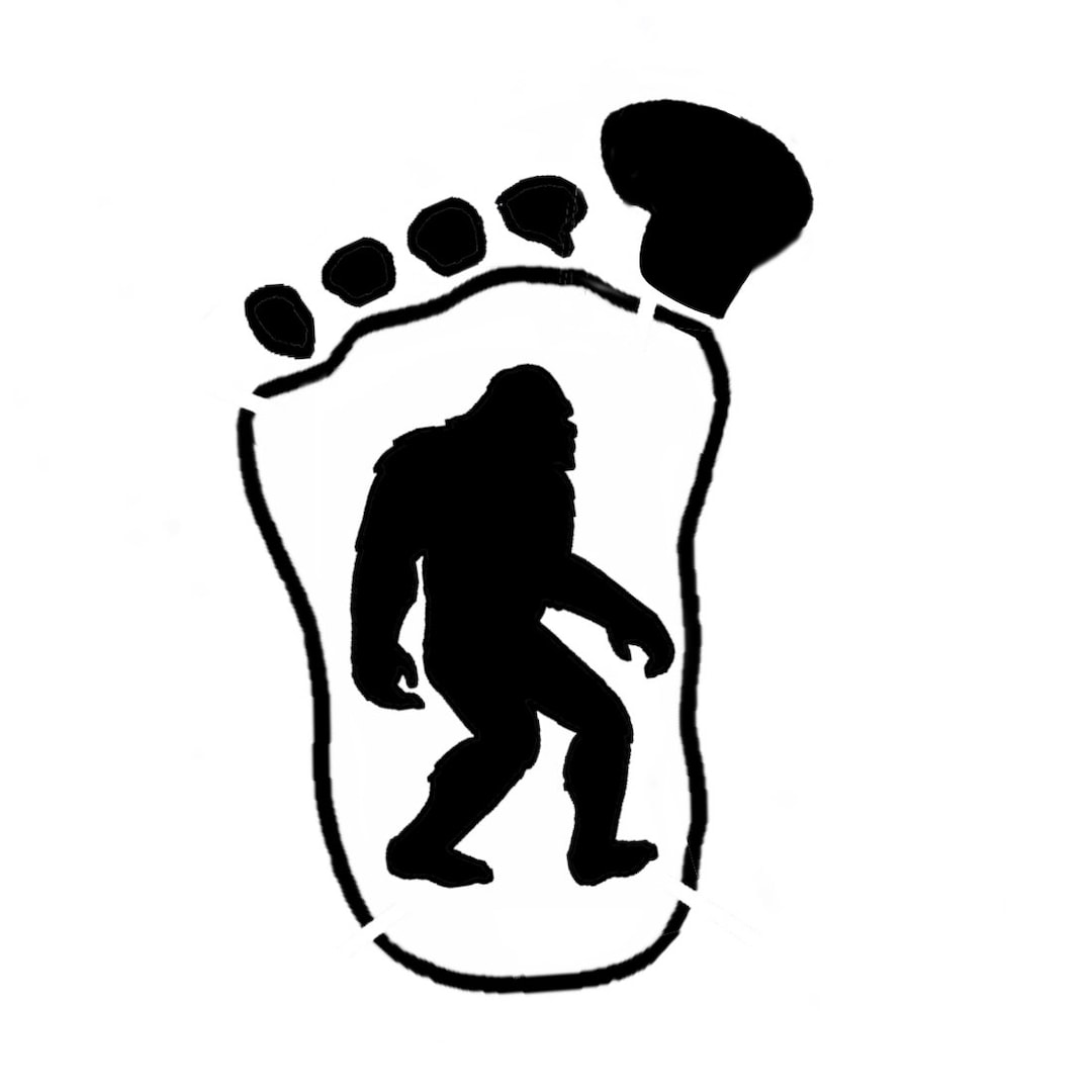 Outline Bigfoot W/bigfoot Stencil Sasquatch Yeti Stencils - Etsy