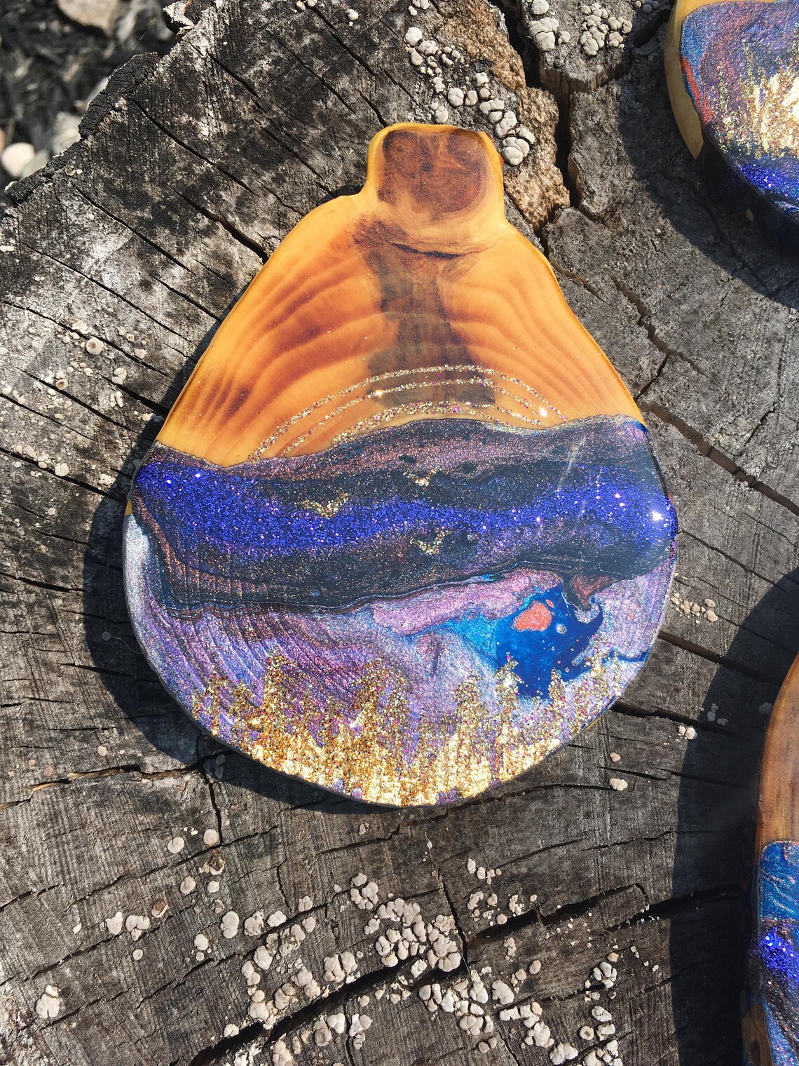 Epoxy art on wood wood wall art resin art on wood epoxy Etsy