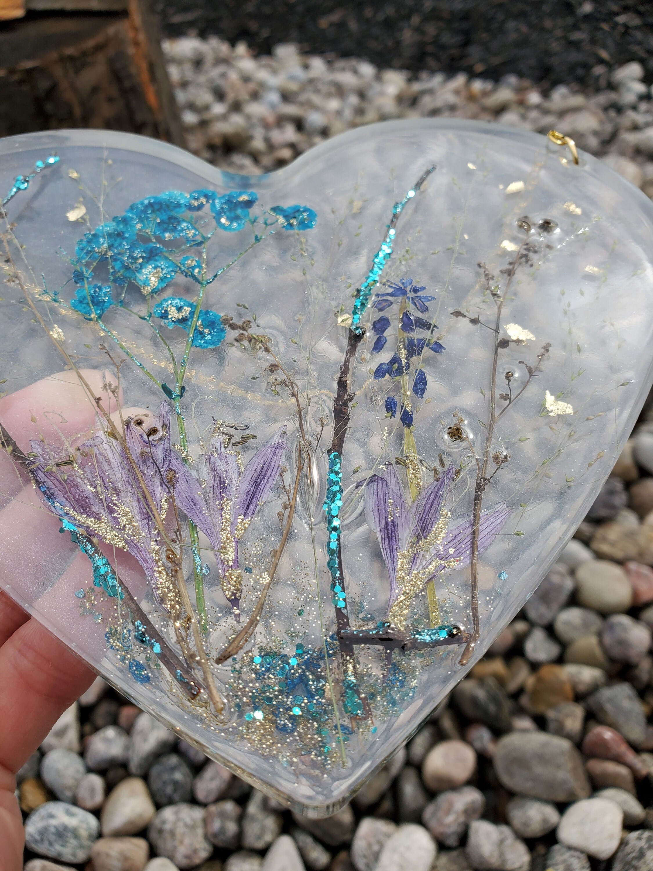 Resin art flower wall art floral decor real flowers Etsy