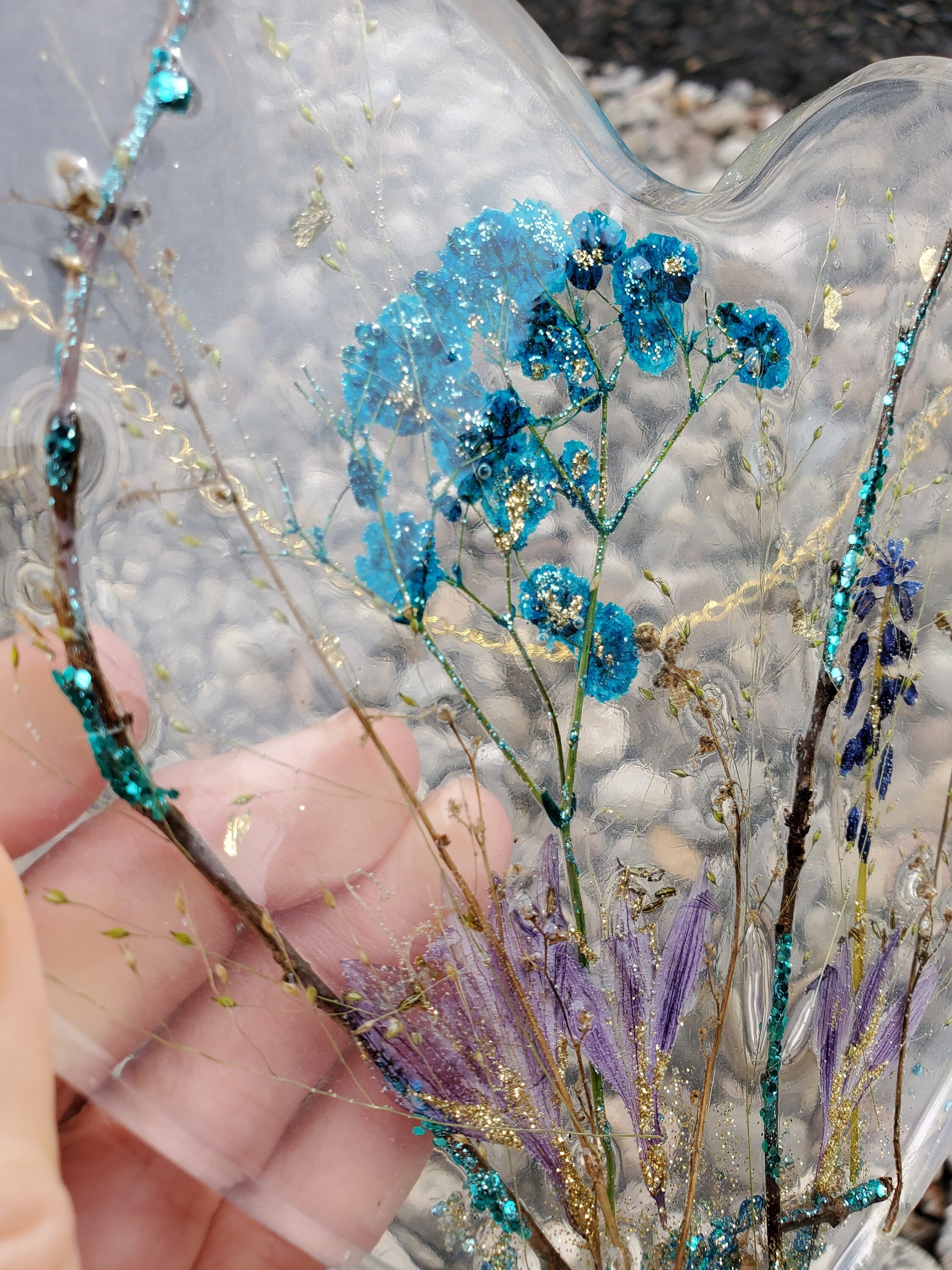 Resin art flower wall art floral decor real flowers Etsy