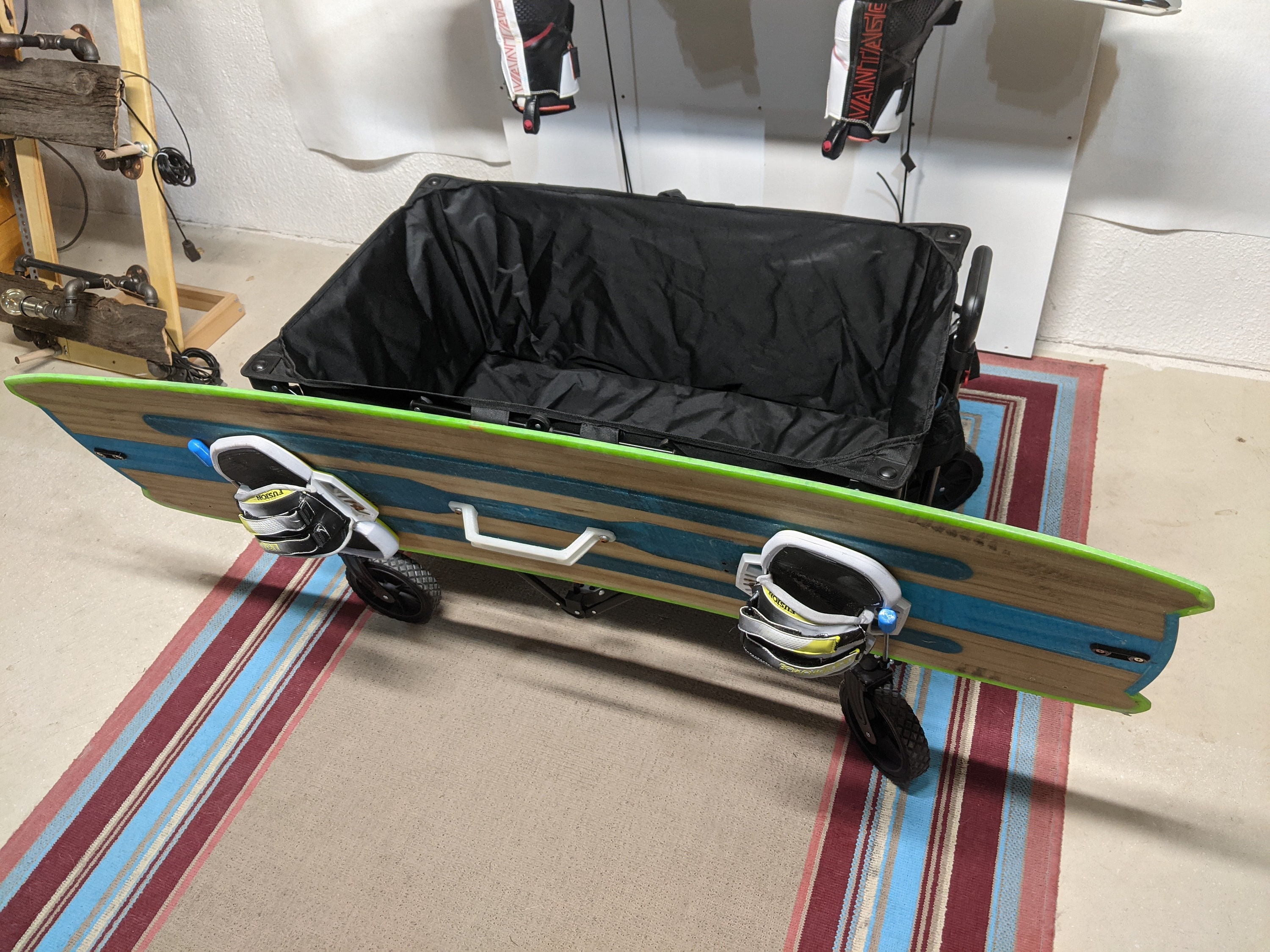 Vertical Attachement Metal and 3D Printed Foldable Wagon Kiteboard ...