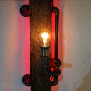 Barn Wood Black Iron Edison Wall Light Art