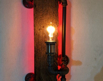 Barn Wood Black Iron Edison Wall Light Art