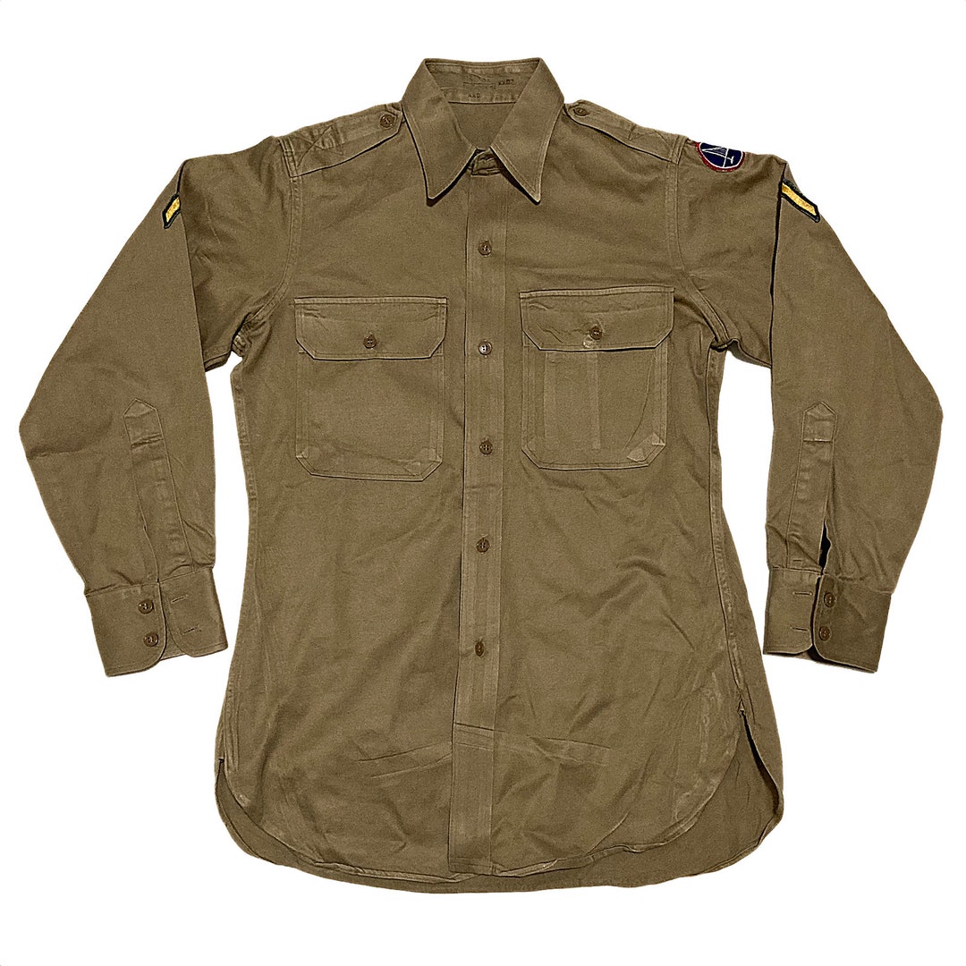 Vintage 1964 Khaki Army Shirt Etsy