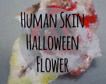 Fake Human Skin Halloween Flowers, Gory Halloween Prop, Bloody Roses, Halloween Decor, Horror Flowers