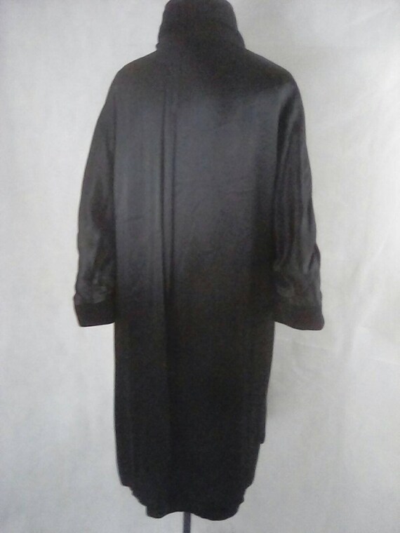 Large Womens 1950s Arista Black 100% Wool Trench … - image 3