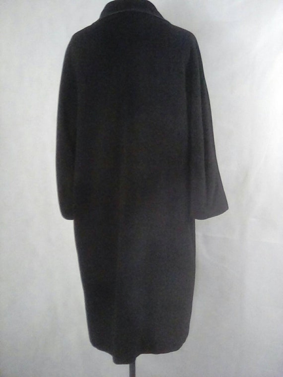 Large Womens 1950s Arista Black 100% Wool Trench … - image 6