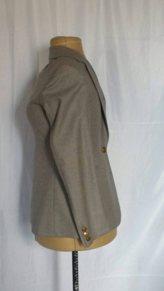 Small 1970s Aquascutum Grey Virgin Wool Blazer Sp… - image 3