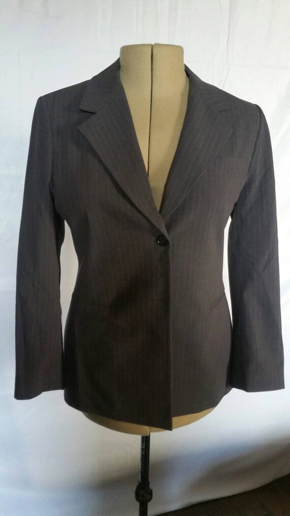 NOS Medium Michael Kors Suit Blazer Slacks Grey Pi