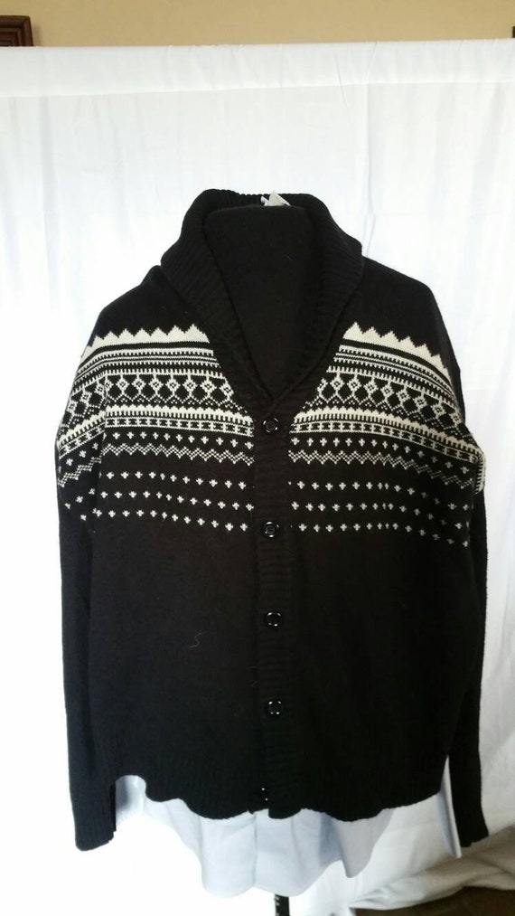 XXL 1970s Haband Shawl Collar Sweater VTG - image 4