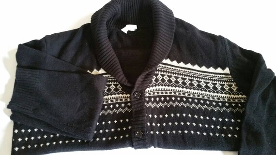 XXL 1970s Haband Shawl Collar Sweater VTG