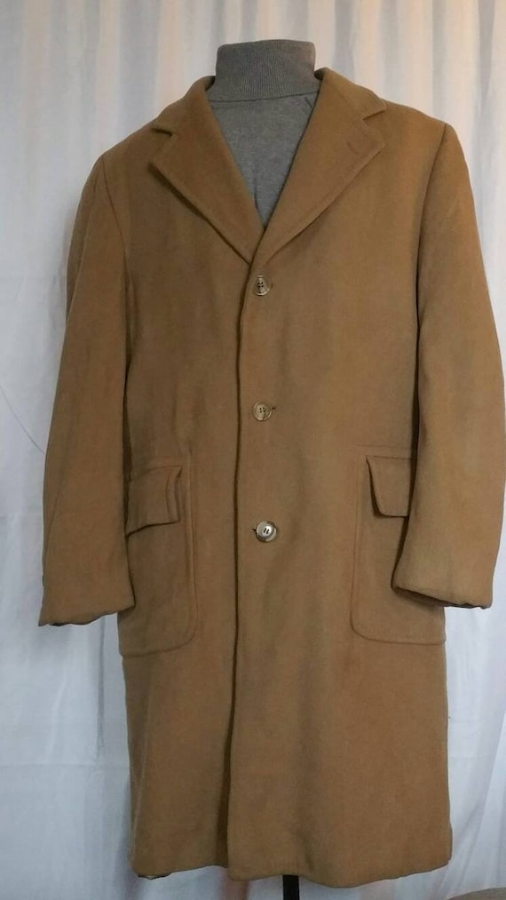 VTG XL 1980s Damschroaders 100% Wool Camel Trench 