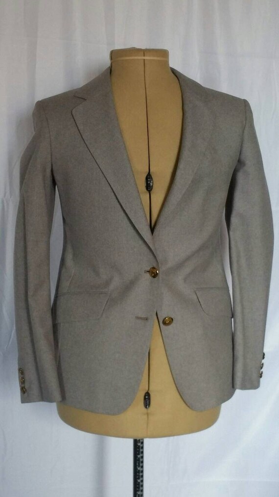 Small 1970s Aquascutum Grey Virgin Wool Blazer Sp… - image 1