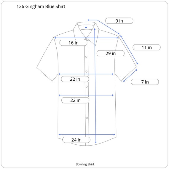 Large 1970s Blue and White Gingham Short Sleeve S… - image 2