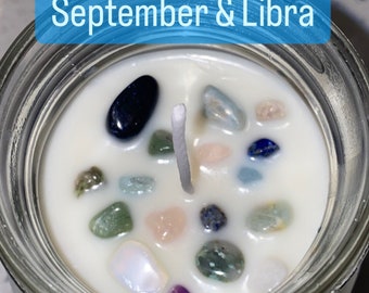 Zodiac Candles and Couple Candles, Beeswax or Soy, Essential Oils & Crystals, Energy Activators, Healing and Manifestation, 8oz and 16oz