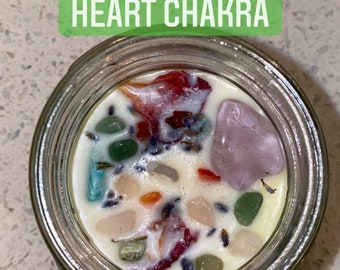 Chakra Spiritual Healing Candles, Beeswax or Soy, Essential Oils & Crystals, Energy Activators and Manifestation, 8oz and 16oz