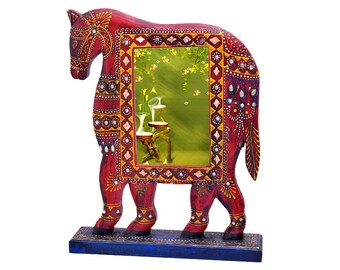 Photo Frame, Wooden Frame, Horse Design Photo Frame, Table Photo Frame, Wooden With Glass Cover Photo Frame, Birthday Gift, Item, Home Decor