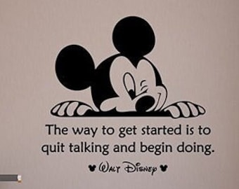 The Way To Get Started Is Wandtattoo Vinyl Aufkleber Inspirierend Zitat Mickey Head Spruch Wall Art Home Kids Room Decor Poster 30qs