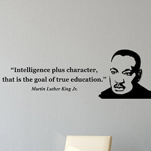 Intelligence Plus Personaje Martin Luther King Jr. Cita Pared Decaló escritor Político Vinilo Pegatina Arte Interior Aula Decoración 3mlk