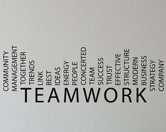 Teamwork Wall Decal Vinyl Sticker Business Success Company Inspirational Words Collective Job Work Art Organization Home Office Decor 46qs