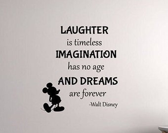Laughter Is Timeless Wandtattoo Mickey Zitat Vinyl Sticker Geschenk Schriftzug Spruch Wall Art Home Interior Kids Wohnzimmer Decor Poster 1qs