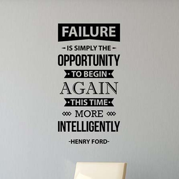 Henry Ford Failure Inspirational Quote Wall Decal Engineer Business Success Vinyl Sticker Life Politician Saying Art Home Office Decor 51qs