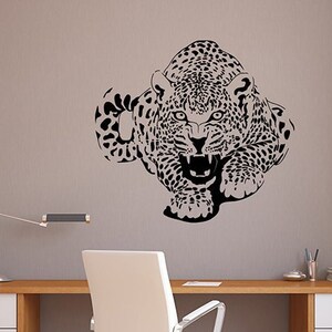Leopard Wall Decal Safari African Animal Vinyl Sticker Predator Wildlife Art Home Interior Living Room Bedroom Office Wildcat Decor 3twc