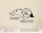 Disney Dalmatian Sweet Dreams Wall Decal Cute Puppy Dog 101 Dalmatians Vinyl Sticker Quote Home Interior Art Kids Room Nursery Decor 4dls