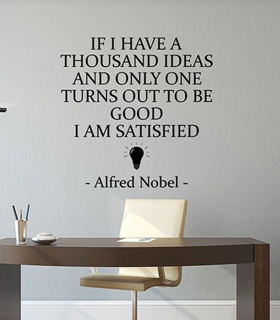 If I Have A Thousand Ideas Alfred Nobel Inspirational E Wall Decal Science Success Saying Vinyl Sticker Art Home Room Office Decor 1anq