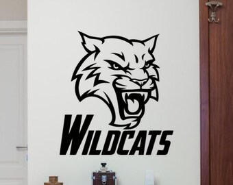 Wildcats calcomanía de pared vinilo pegatina béisbol fútbol baloncesto arte de la pared mascota signo gimnasio decoración niños cartel mural deporte jugador regalo 2460