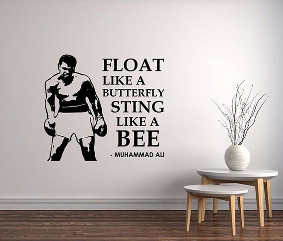 Muhammad Ali Boxing Wall Sticker Float Like a Butterfly Sting Like a Bee Decals