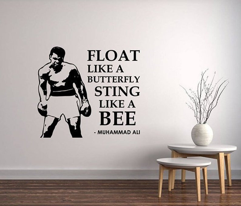 Muhammad Ali Quote Wall Sticker Float Like A Butterfly Sting Etsy