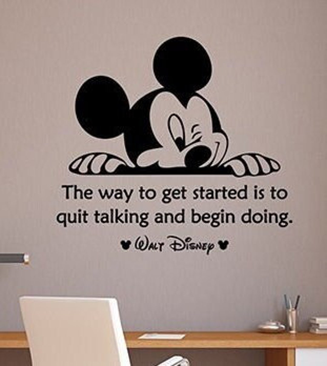 The Way to Get Started is Wall Decal Vinyl Sticker Inspirational Quote