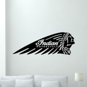 Indian Motorcycle Wall Decal Vinyl Sticker Wall Art Sign Decor Poster Mural Movie Gift Stencil No Background Indoor Outdoor Decal 2469