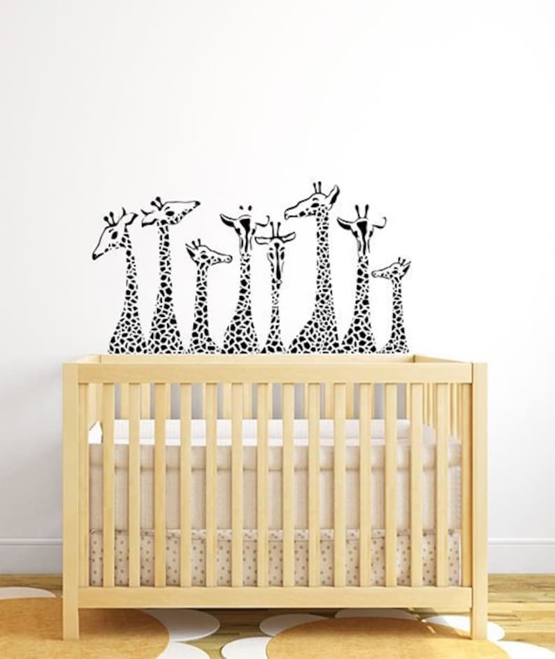 Giraffe Family Wall Decal Safari Jungle African Wild Animal Vinyl ...