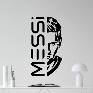 Messi Vinyl Decal Muursticker Voetbal Wall Art Woonkamer Slaapkamer Teken Voetbal Decor Kinderkamer Jongen Poster Sport Muurschildering Speler Gift 2479