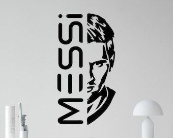 Messi Vinyl Decal Wall Sticker Soccer Wall Art Living Room Bedroom Sign Football Decor Kids Room Boy Poster Sport Mural Player Gift 2479