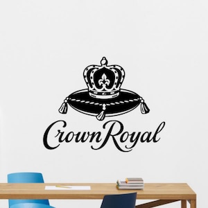 Crown Royal Aufkleber Vinyl Wandaufkleber Whisky Label Wall Art Zeichen Decor Poster Wandbild Geschenk Schablone 2464