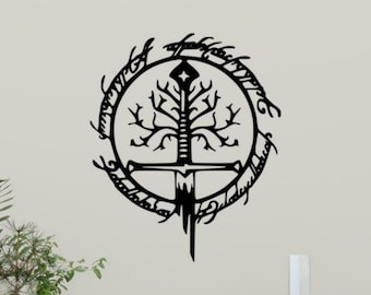 Zwaard Decal Vinyl Muursticker Wizard Wall Art Boom Elfen Ring Teken Decor Poster Muurschildering Cadeau Stencil 4224