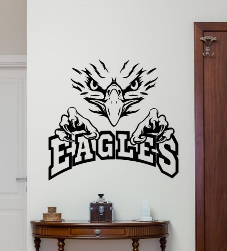 Eagles Decal Vinyl Wall Sticker Mascot Wall Art Football Basketball ...